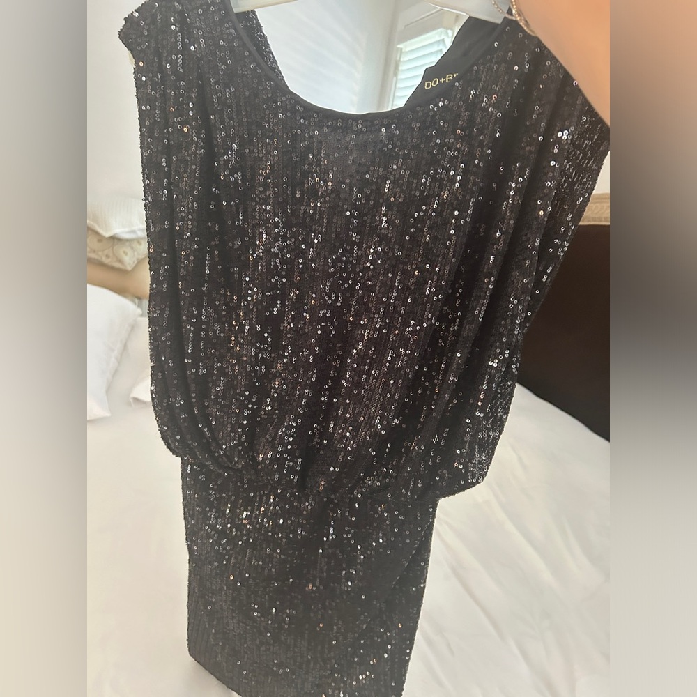 black sequin DO+BE mini cocktail dress
